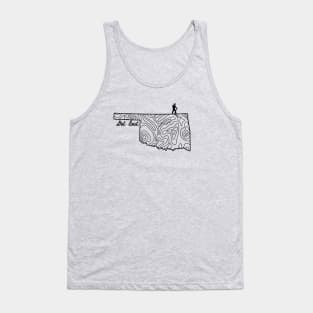 Get Lost Hiking Topographic Art Hike Oklahoma State Map Tank Top